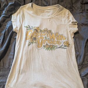 Graphic Tee with Floral Design